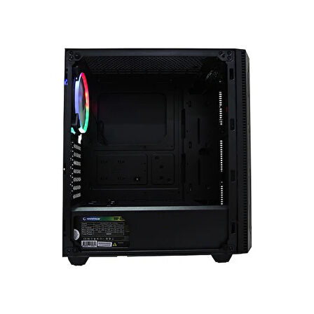 RAMPAGE Platino 600W 80+ Mesh Panel  Tempered Camlı 4x12cm Fixed RGB LED Fanlı Gaming Kasa