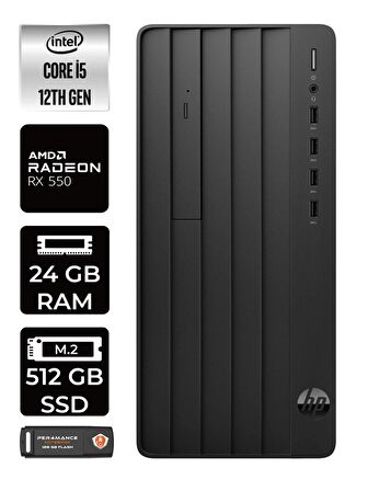 HP PRO TOWER 290 G9 i5 12500 24GB RAM 512GB SSD RX550/4GB W11PRO 6D3A5EA MASAÜSTÜ PC & PER4 BELLEK