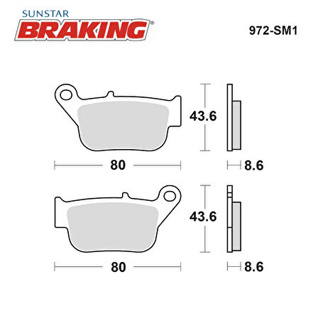 YARI METALİK ARKA FREN BALATASI / YAMAHA / X-MAX (ABS YOK) / 250cc / ARKA  / 2014-2015-2016