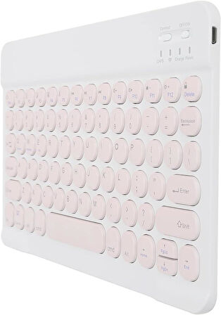 Huawei MatePad Pro 2024 PaperMate Edition 12.2"  Uyumlu Kablosuz Bluetooth Şarj Edilebilir Klavye Mouse Seti - Pembe