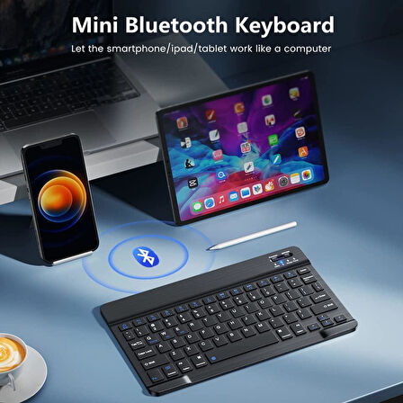 Acer Iconia P10 (NT.LG1EY.001) 10.4" Uyumlu Kablosuz Bluetooth Şarjlı Klavye Mouse Seti - Siyah