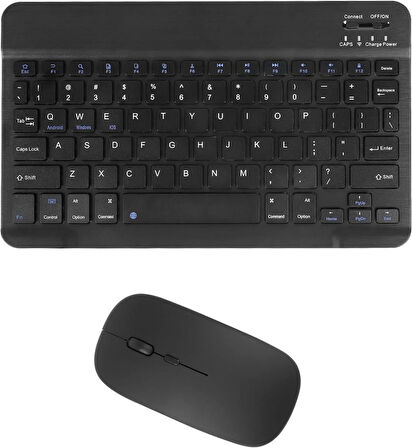 Honor Pad X8a Tablet 11" Uyumlu Kablosuz Bluetooth Şarj Edilebilir Klavye Mouse Seti - Siyah
