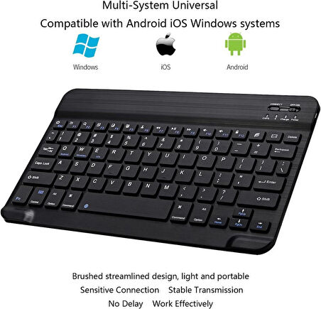 Huawei MatePad Pro 12.2" (2024) Uyumlu Kablosuz Bluetooth Şarj Edilebilir Klavye - Siyah