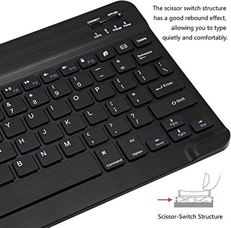 Huawei MatePad Pro 12.2" (2024) Uyumlu Kablosuz Bluetooth Şarj Edilebilir Klavye - Siyah