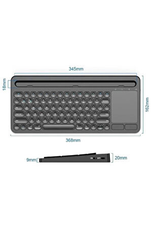 Huawei MatePad 12X PaperMatte Edition 12" Uyumlu Kablosuz Bluetooth Şarjlı Standlı TouchPadli Klavye