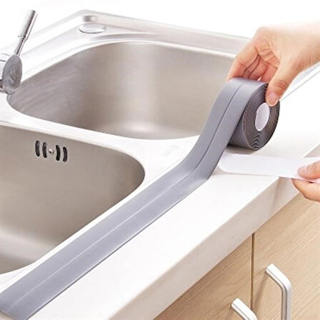 By Nevser® Gri Su Sızdırmaz  Banyo Mutfak Lavabo Küvet İzolasyon Şerit Bant