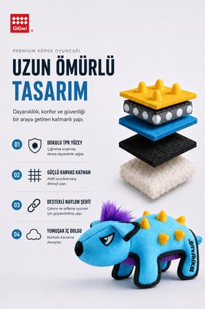 Duraspikes Serisi TPR Dokulu Peluş Tavşan Köpek Çiğneme Oyuncağı – Küçük ve Orta Irklar İçin