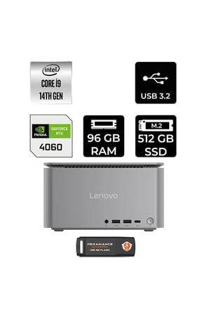 ThinkCentre Neo i9 14900 96GB 512GB SSD RTX4060/8GB FDOS Mini Masaüstü Bilgisayar