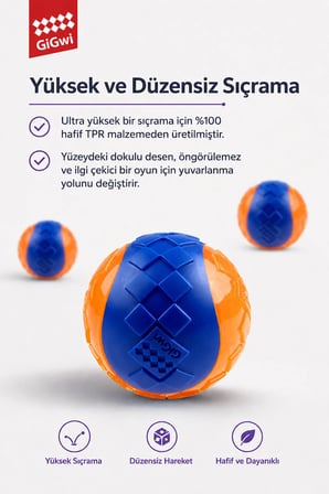 Ball Originals Özel Dokulu & Sesli Köpek Oyun Topu - İkili Paket - Orta ve Büyük Irk - 7 cm