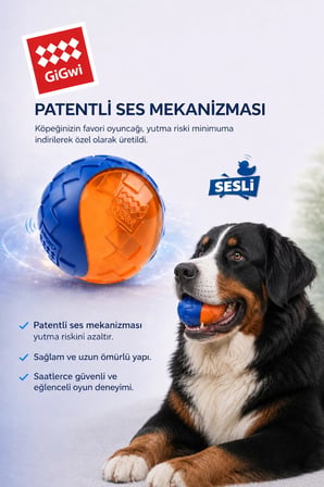 Ball Originals Özel Dokulu & Sesli Köpek Oyun Topu - İkili Paket - Orta ve Büyük Irk - 7 cm