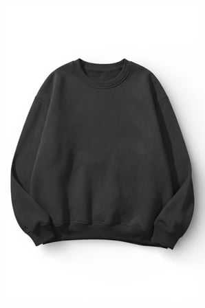 Unisex Yumuşak Dokulu Off Whte Baskılı Tasarım Oversize 3 İplik Bisiklet Yaka Sweatshirt