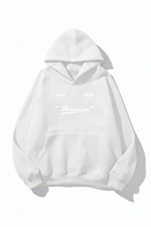 Unisex Yumuşak Dokulu Answer Me Baskılı Tasarım Oversize 3 İplik Hoodie Sweatshirt