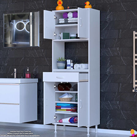 Modilayn ARDA Banyo Dolabı 55x173x32,5cm 1 çekmece 4 kapak ve 7 raflı İhtiyaca uygun kolay kurulum