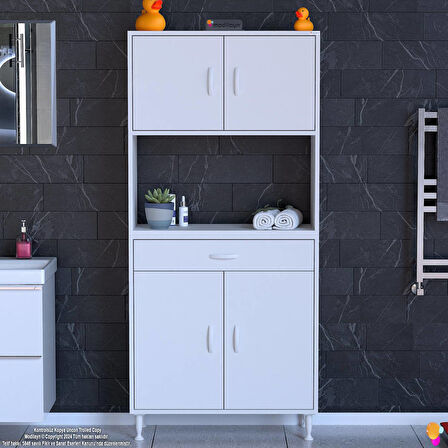 Modilayn ARDA Banyo Dolabı 70x173x32,5cm 1 çekmece 4 kapak ve 5 raflı İhtiyaca uygun kolay kurulum
