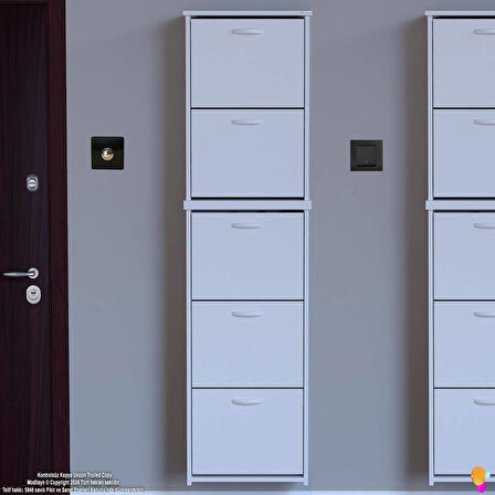 Modilayn VERVE Asma Kapı Önü 52x194x26 cm’lik 3 Düşer Kapak 10 Göz Bölmeli Ayakkabılık