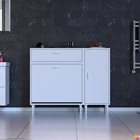 Modilayn YENİCE 125x97x32,5 cm 3 raflı ve 3 sepetli dolap ile çamaşırlarınız artık daha düzenli