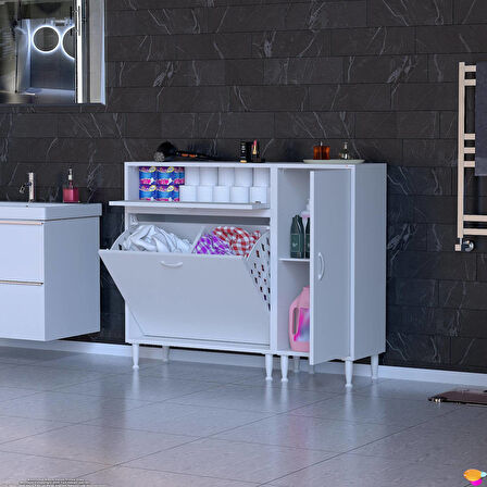 Modilayn YENİCE 125x97x32,5 cm 3 raflı ve 3 sepetli dolap ile çamaşırlarınız artık daha düzenli