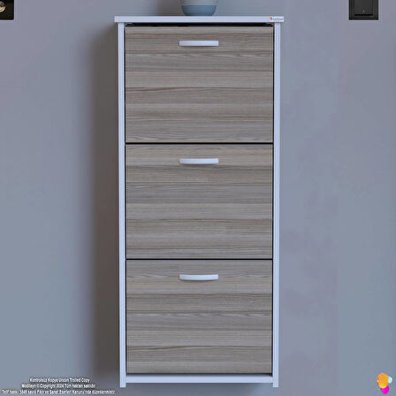 Modilayn WEST Asma Kapı Önü 52x116x 26 cm’lik 3 Düşer Kapak 6 Göz Bölmeli Ayakkabılık
