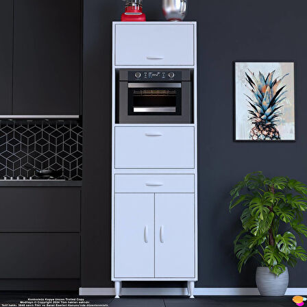 Modilayn ENNET: 60x194.6x56 cm Fırın, Ekmeklik Ve Kiler Dolabı 1 Çekmece, 4 Kapaklı Mutfağınıza Özel