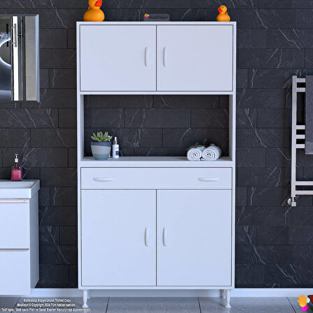 Modilayn ARDA Banyo Dolabı 100x173x32,5cm 1 çekmece 4 kapak ve 7 raflı İhtiyaca uygun kolay kurulum
