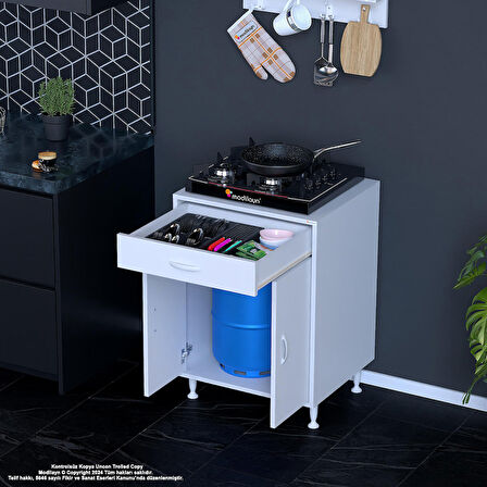 Modilayn Birce M Set Ocak Altı Dolap 60x88x56 cm Ölçülerinde 2 Kapaklı ve 1 Gözlü Tüp Bölmelidir