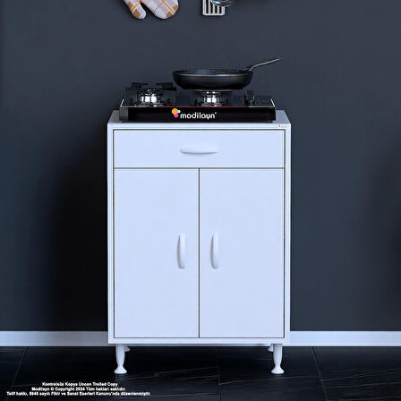 Modilayn Birce M Set Ocak Altı Dolap 60x88x56 cm Ölçülerinde 2 Kapaklı ve 1 Gözlü Tüp Bölmelidir