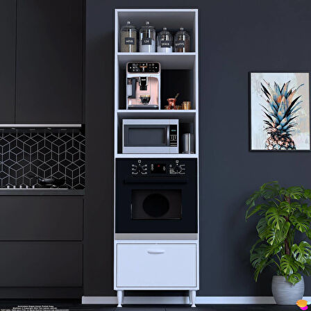 Modilayn AYQ (60x217x56 cm) Boyutunda Ankastre 1 Kapaklı Mini/Midi Mikrodalga Fırın Dolabı