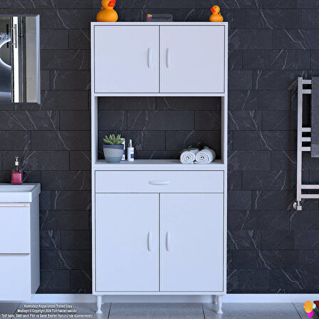 Modilayn ARDA Banyo Dolabı 70x173x32,5cm 1 çekmece 4 kapak ve 7 raflı İhtiyaca uygun kolay kurulum