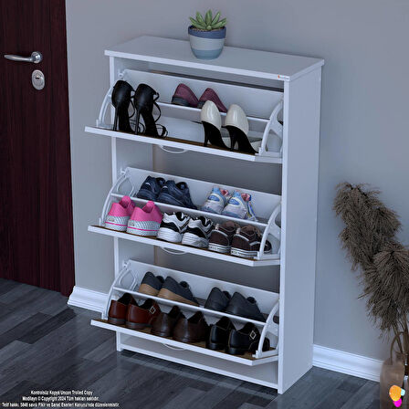 Modilayn WEST Antre 72x116x26 cm’ lik 3 Düşer Kapak 6 Göz Bölmeli Ayakkabılık