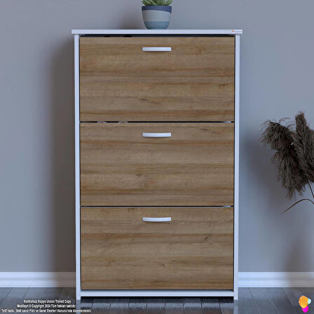 Modilayn WEST Antre 72x116x26 cm’ lik 3 Düşer Kapak 6 Göz Bölmeli Ayakkabılık
