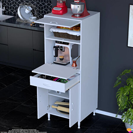 Modilayn OSLO 60x162,4x56 cm 1 çekmece, 3 kapak. Mutfağınıza Özel Ekmeklikli Kiler Dolabı.