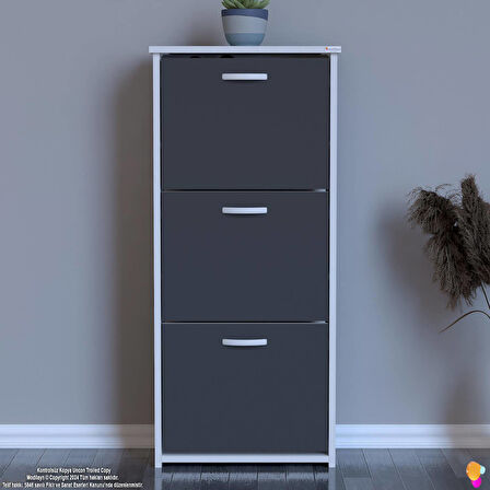 Modilayn WEST Antre 52x116x 26 cm’ lik 3 Düşer Kapak 6 Göz Bölmeli Ayakkabılık