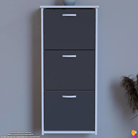 Modilayn WEST Asma Antre 52x116x26 cm’ lik 3 Düşer Kapak 6 Göz Bölmeli Ayakkabılık