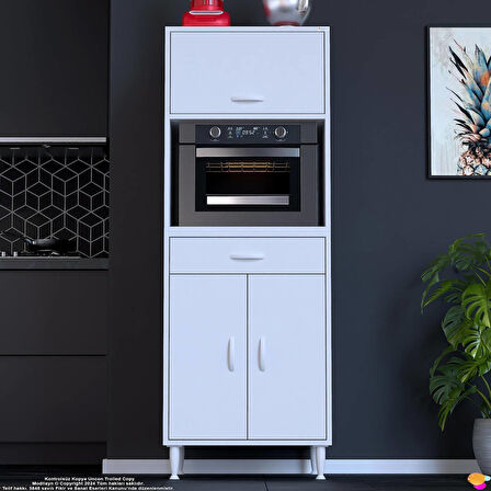Modilayn OSLO 60x162,4x56 cm, 1 Çekmece, 3 Kapaklı. Ekmeklik / Fırın / Mikrodalga Dolabı.