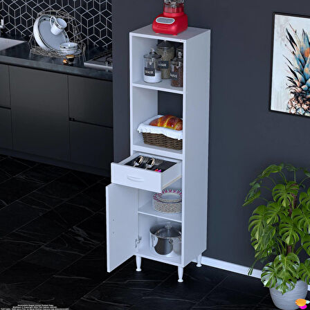Modilayn VİO Fırın Dolabı (35x163,4x32.5 cm) Çekmeceli Kapaklı Mini/Midi Mikrodalga Mutfak Dolabı