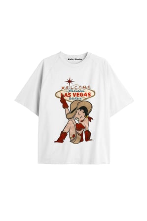 Betty boop las vegas oversize t-shirt beyaz