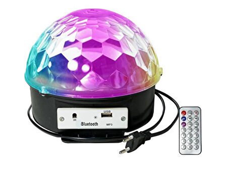 Periboia Kumandalı Kristal Led RGB Disko Topu