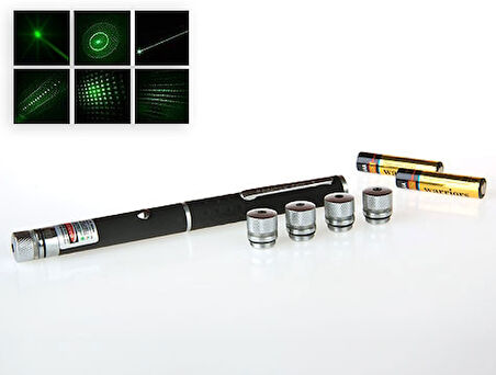 Periboia Yeşil Lazer Pointer 8000 mW  5 Başlıklı