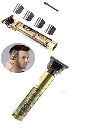 Periboia Gold Uçlu Vintage  Şarjlı Traş Makinesi Saç Sakal Ense Çizim Vucüt Kılı Tıraş Makinası