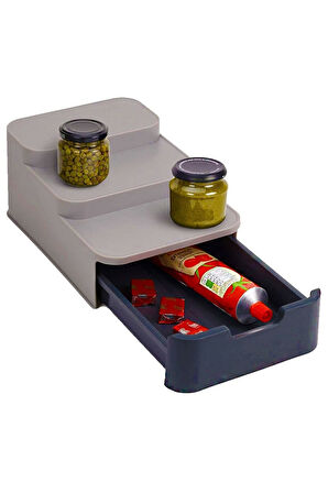 Periboia Compact Çekmeceli Organizer Mutfak Kavanoz Standı - Bitki Çayı Düzenleyici