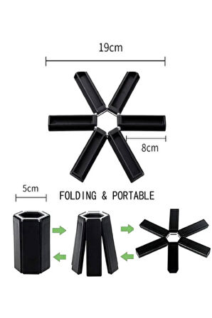 Periboia Katlanabilir Plastik Nihale Isıya Dayanıklı Tencere Tava Altlığı Yer Kaplamaz Nihale