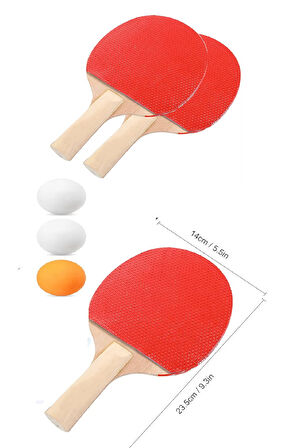 Periboia Ping Pong Masa Tenisi Seti Tenis Raketi Seti 2 Raket + 3 Ping Pong Topu  Spor Aksesuarları