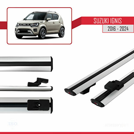 Suzuki Ignis 2016-2024 Arası ile Uyumlu BASIC Model Ara Atkı Tavan Barı Gri 2 Adet