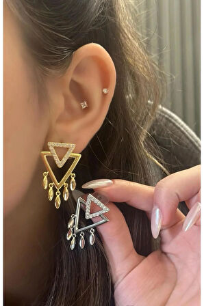 İç İçe Üçgen Küpe