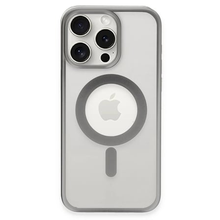 Apple iPhone 15 Pro Max Kılıf Erozi Magsafe Kapak - Gümüş