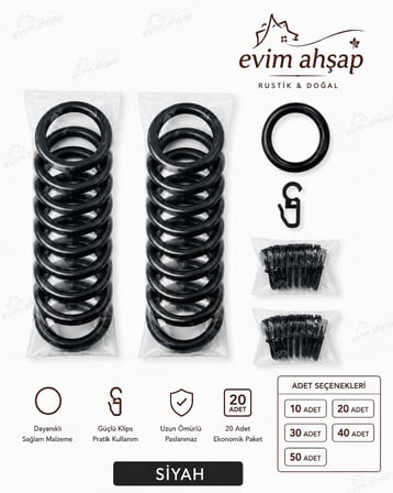 Evim Ahşap Rustik Perde Halkası ve Klips Seti – Korniş Uyumlu Perde Halkaları – Dayanıklı ve Paslanmaz – 10/20/30/40/50 Adet – Renk Seçenekleri Ceviz-Meşe-Siyah-Beyaz-Krem-Gümüş-Antrasit