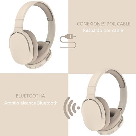 Torima P2961 Bej Kulak Üstü Kablosuz Bluetooth Kulaklık Bej