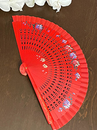 Kırmızı İspanyol Yelpaze Bambu, Çift Taraflı