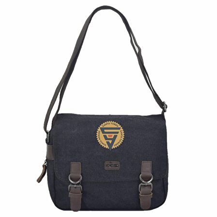 Ççs 31326 Kanvas Postacı Askılı Omuz Çantası Siyah