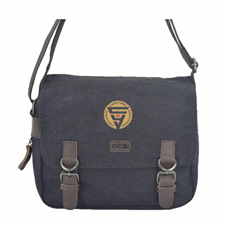 Ççs 31326 Kanvas Postacı Askılı Omuz Çantası Siyah